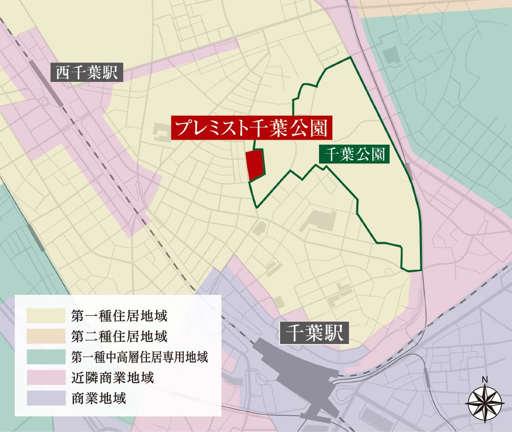 用途地域概念図　※千葉市地図情報システムを基に作成